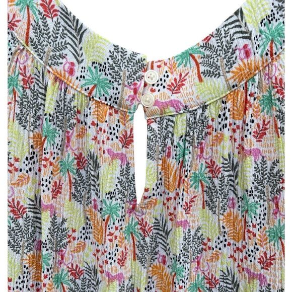 LOFT XL Floral pattern, mock turtleneck Super  cute Size XL key hole bottom back - Picture 3 of 8